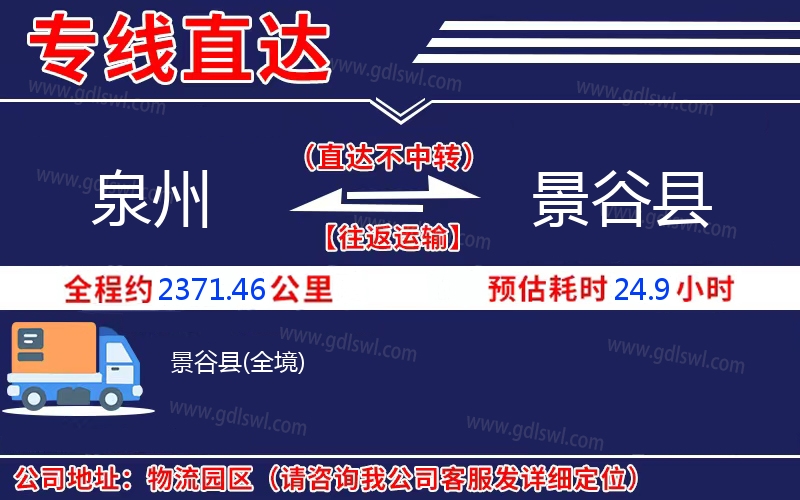 泉州到景谷縣物流公司